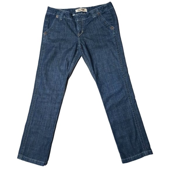 Fillmore American Rock Jeans Womens 35 in Waist Size 31 Dark Wash Denim Straight - Picture 2 of 15